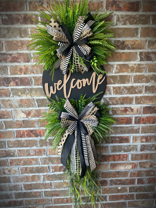 3D welcome wood wreath