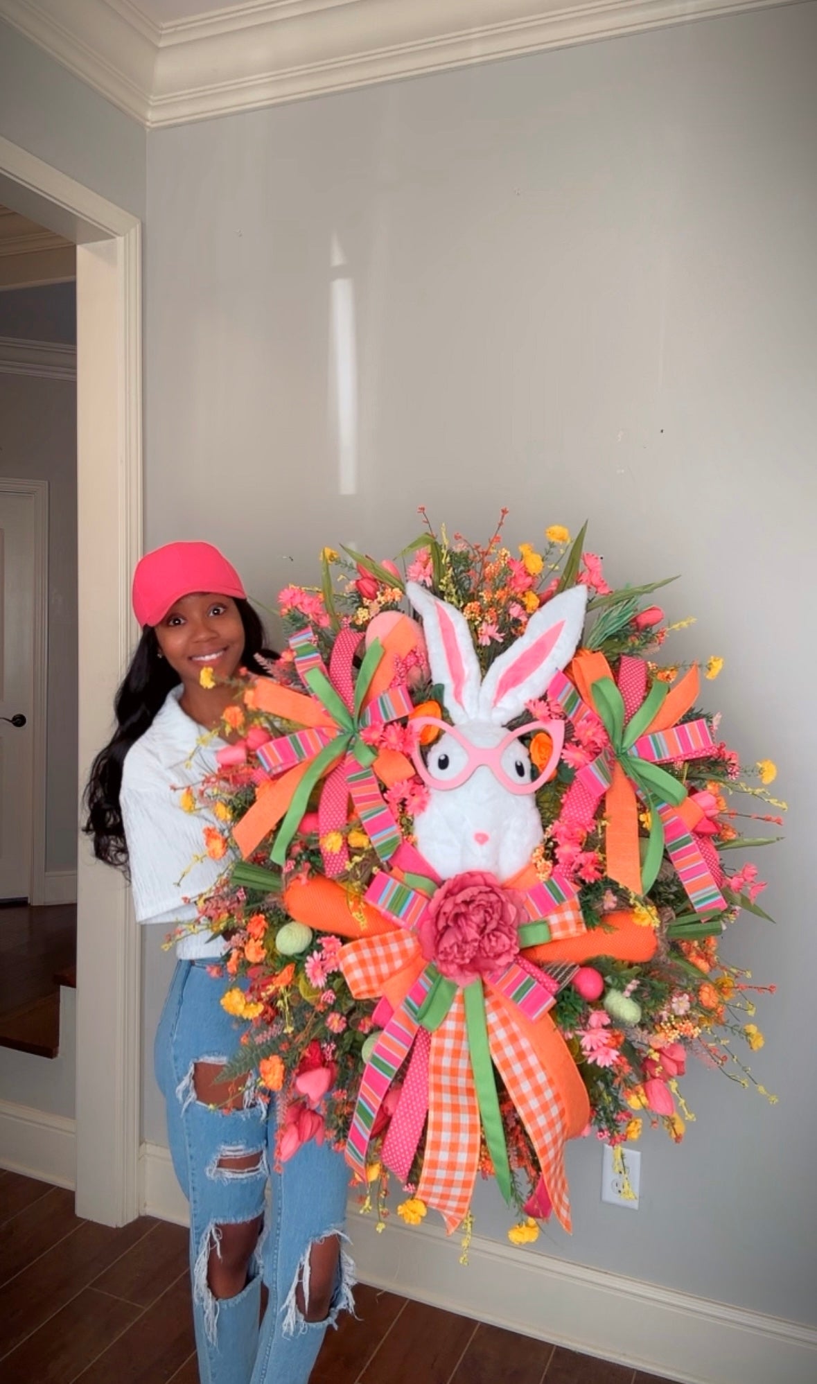 Glasses Bunny Easter Wreath