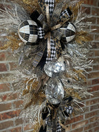 Black/ Silver/ Gold White swag wreath