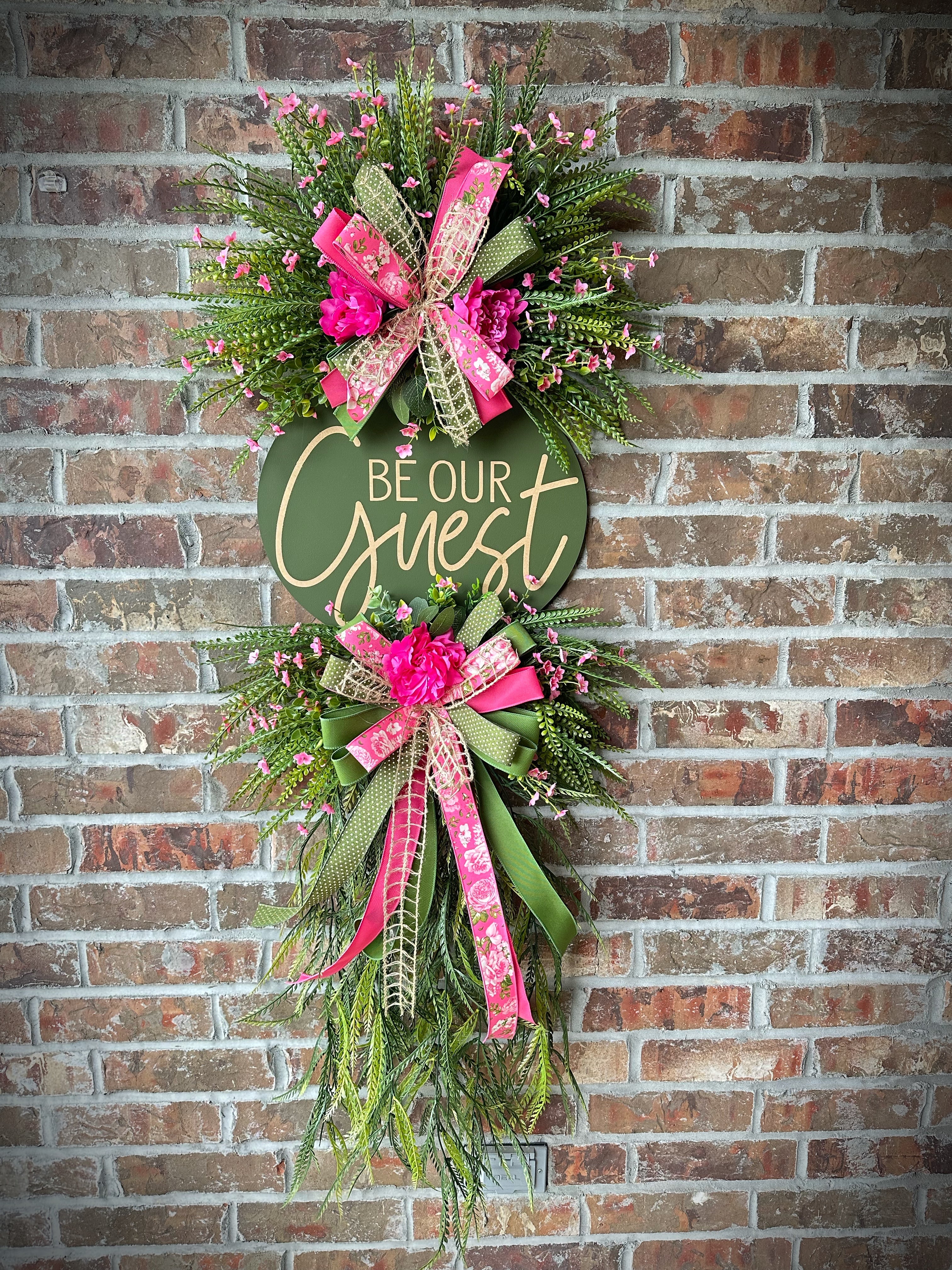 Be Our Guest Wreath(Pink and Green)