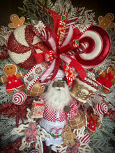 Load image into Gallery viewer, Black Santa gingerbread wreath
