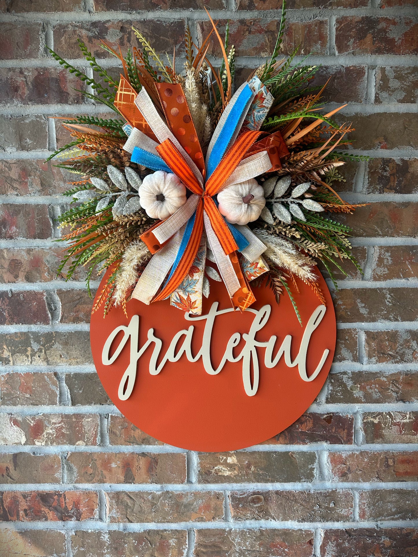 🍂 Pumpkin Spice Grateful Door Hanger
