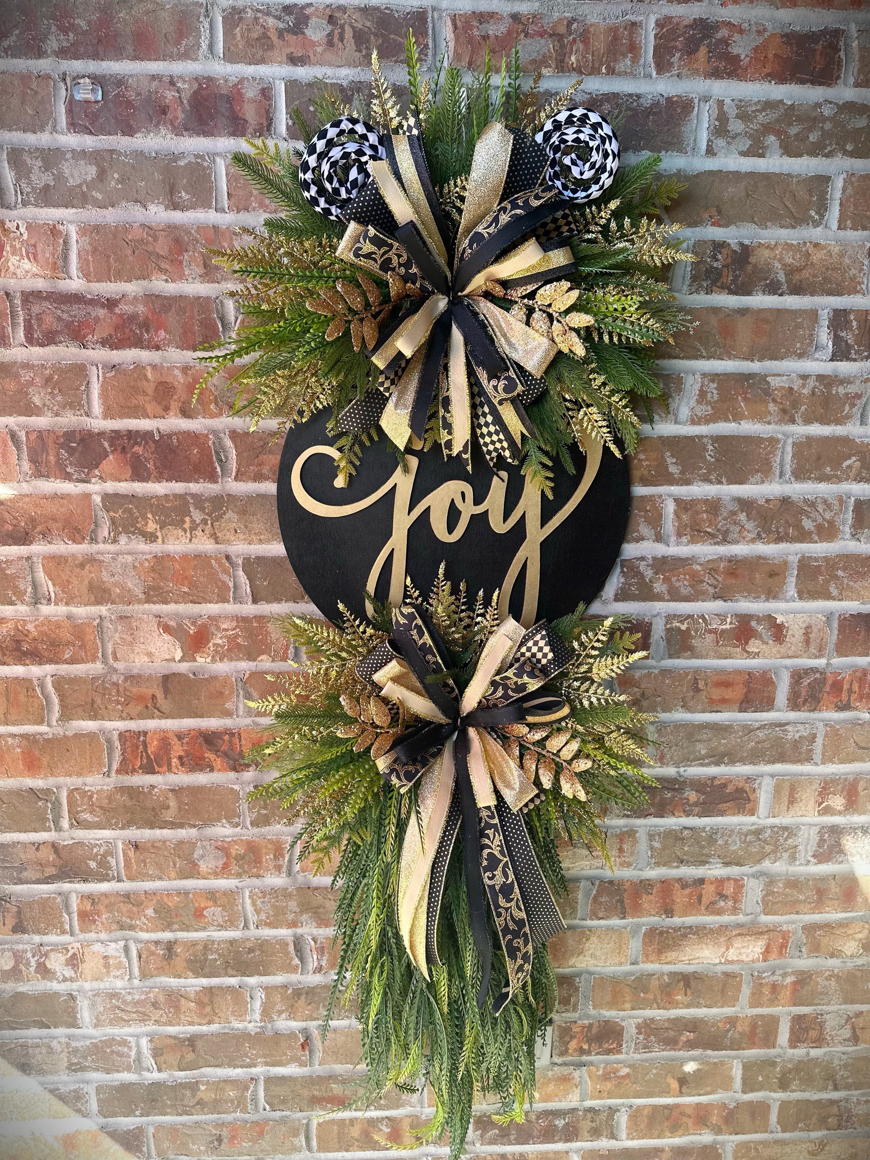 🖤 Luxury Black & Gold Joy Wreath