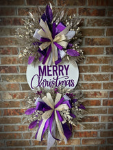 Load image into Gallery viewer, Purple/ Champagne Christmas wreath
