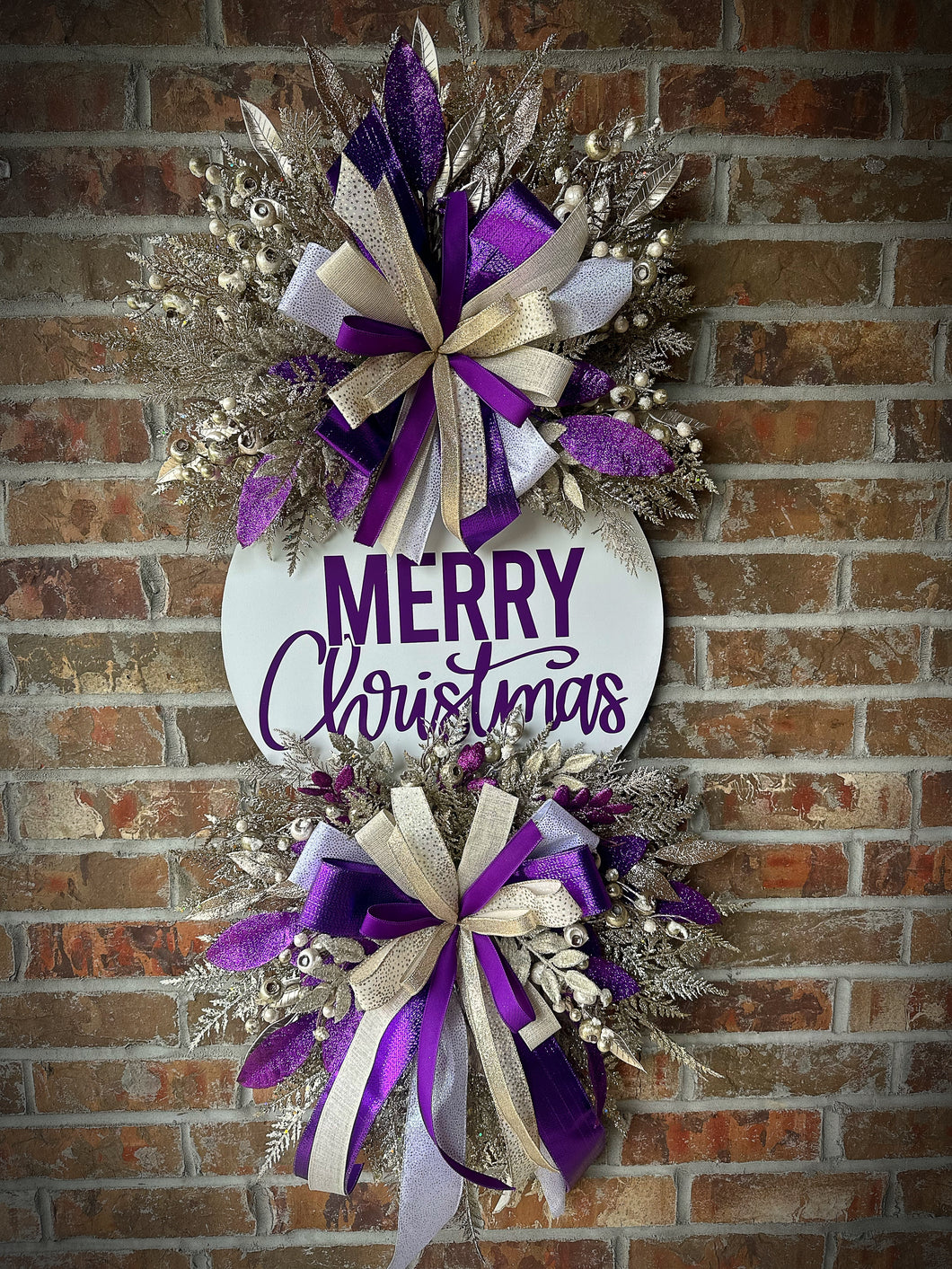 Purple/ Champagne Christmas wreath