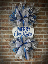 Load image into Gallery viewer, Blue/ Silver/ White Christmas wreath
