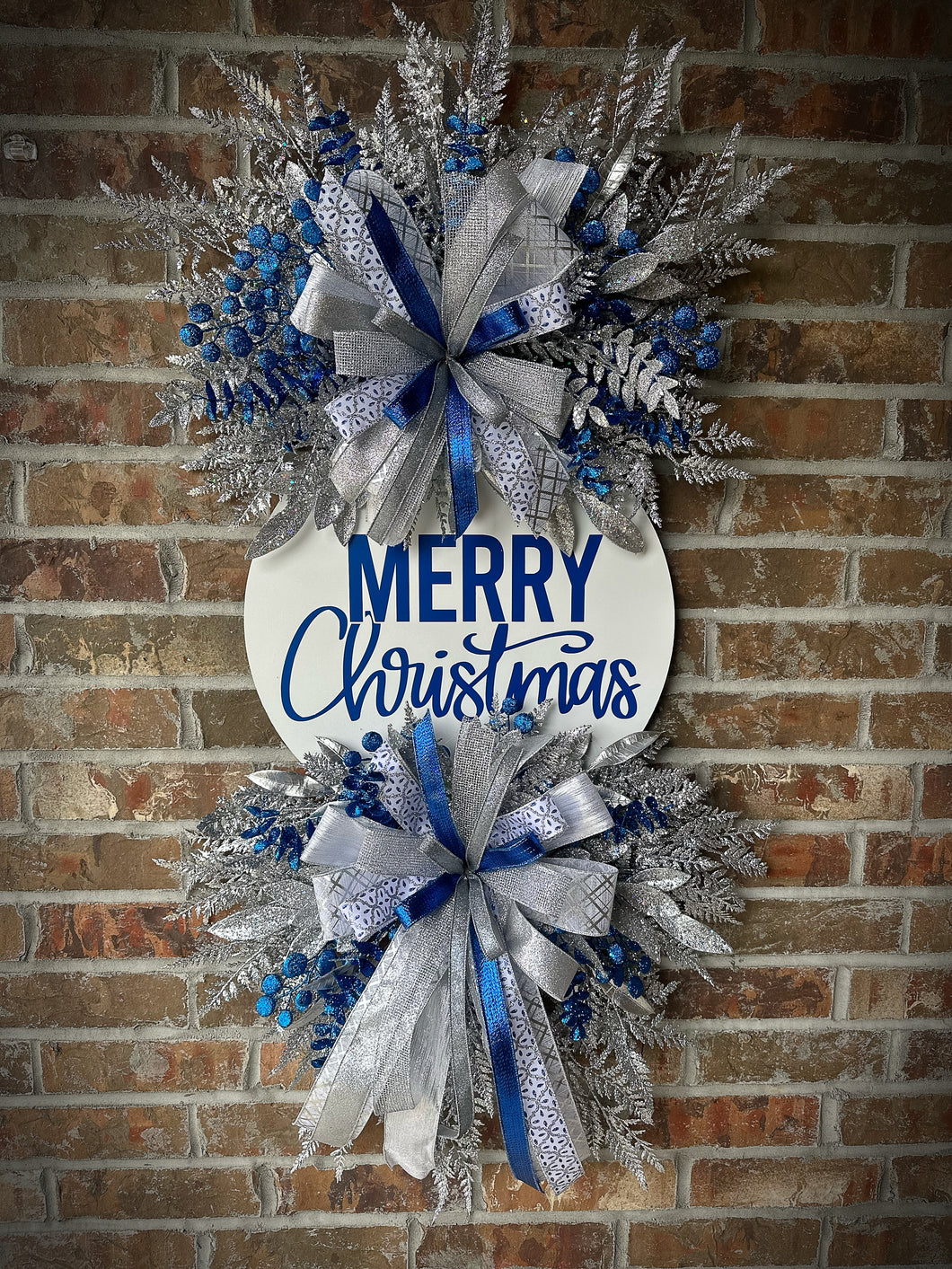 Blue/ Silver/ White Christmas wreath