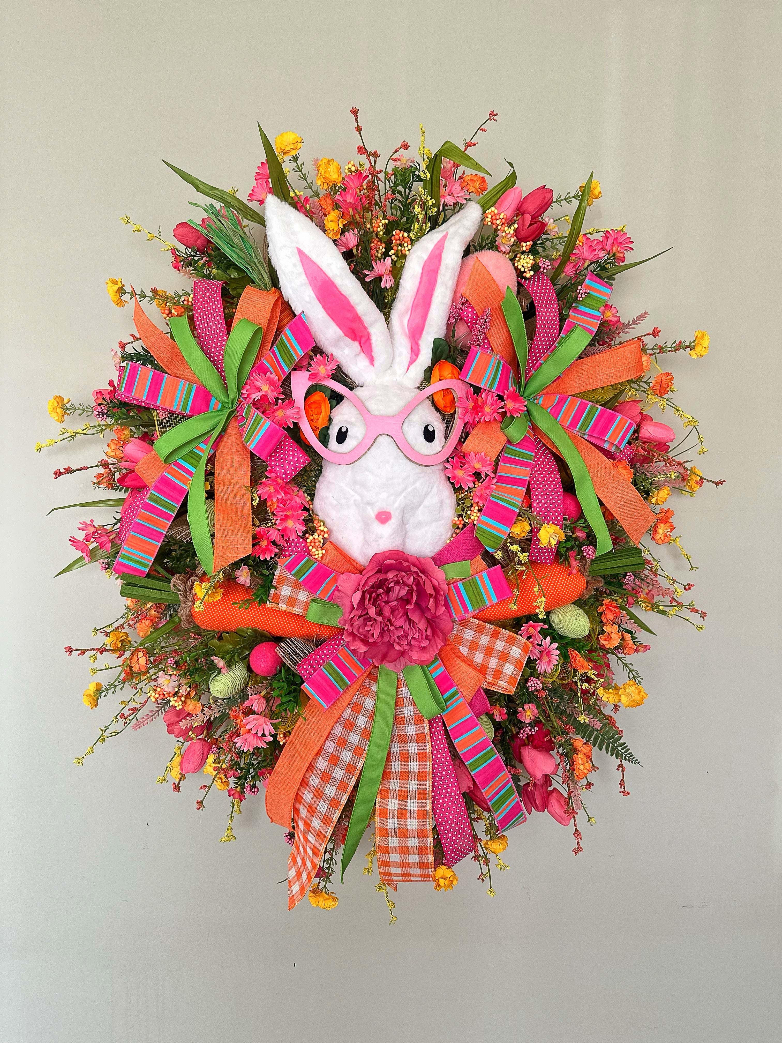 Glasses Bunny Easter Wreath