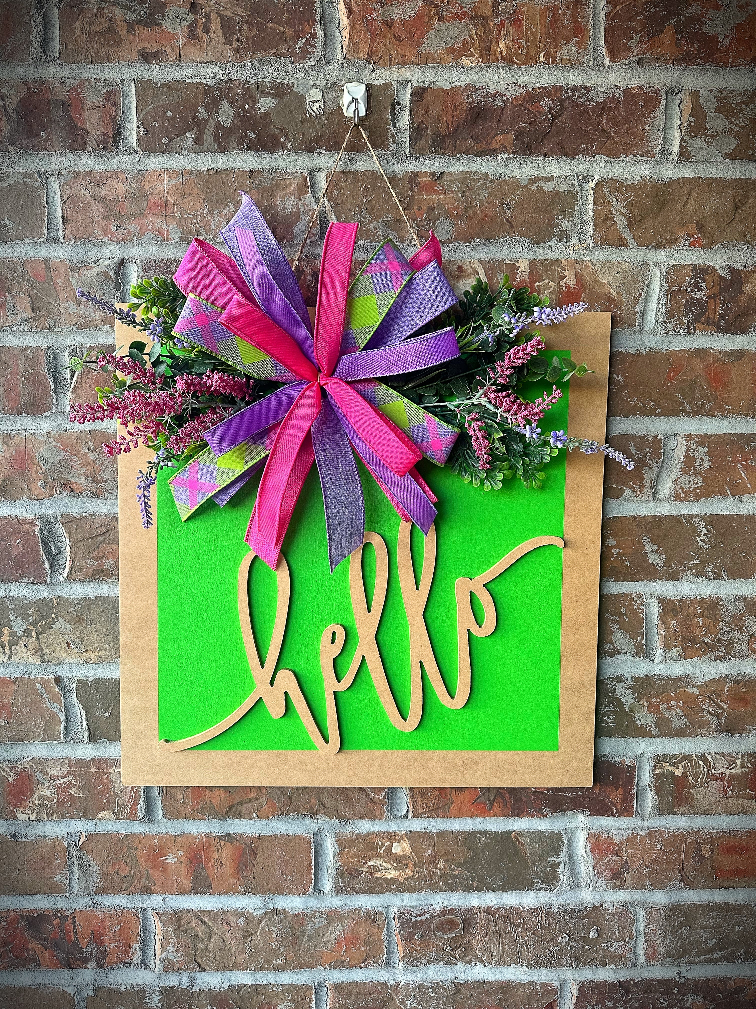 Hello 3D door hanger