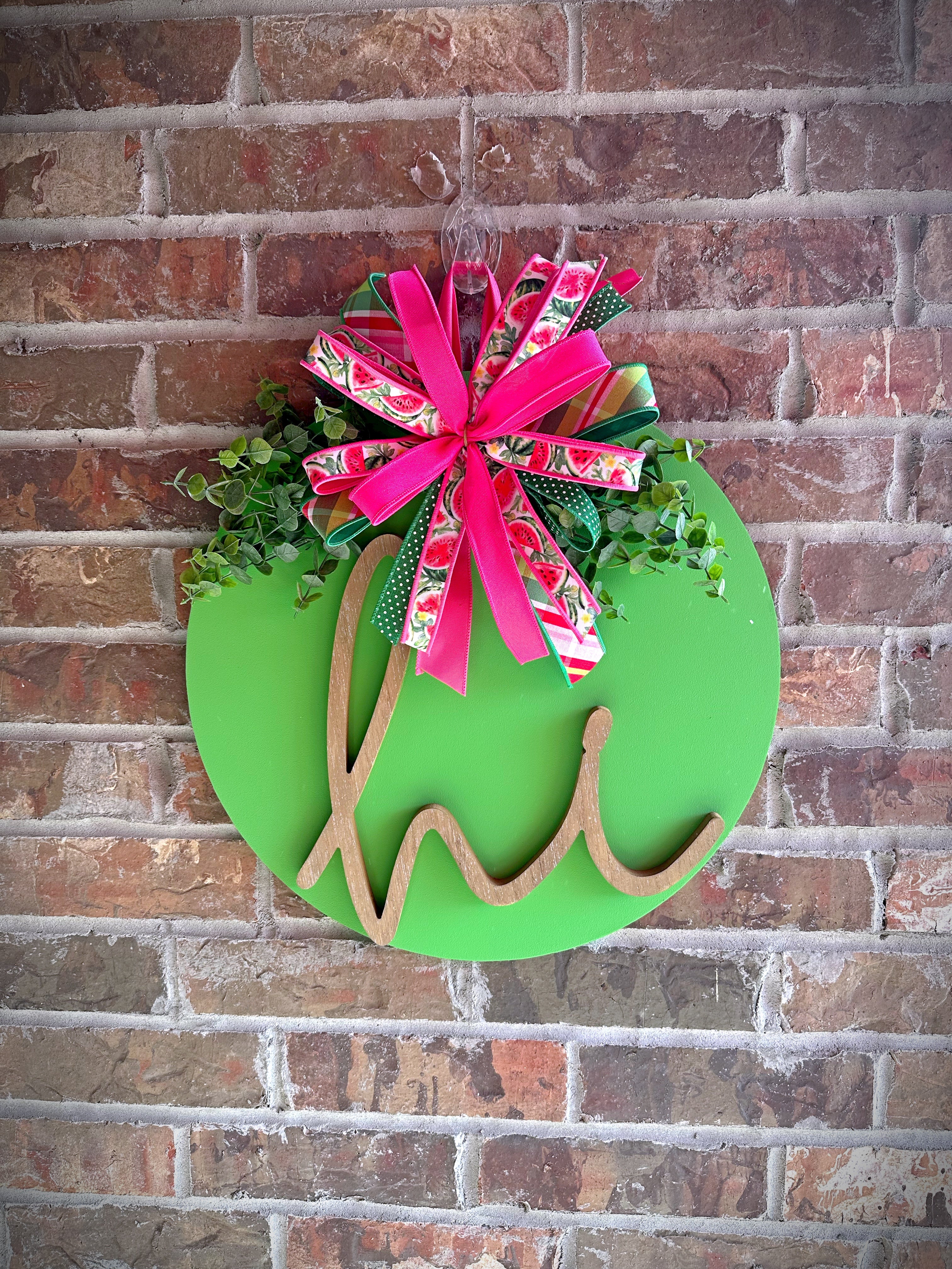 Spring Green Hi Watermelon Theme door hanger