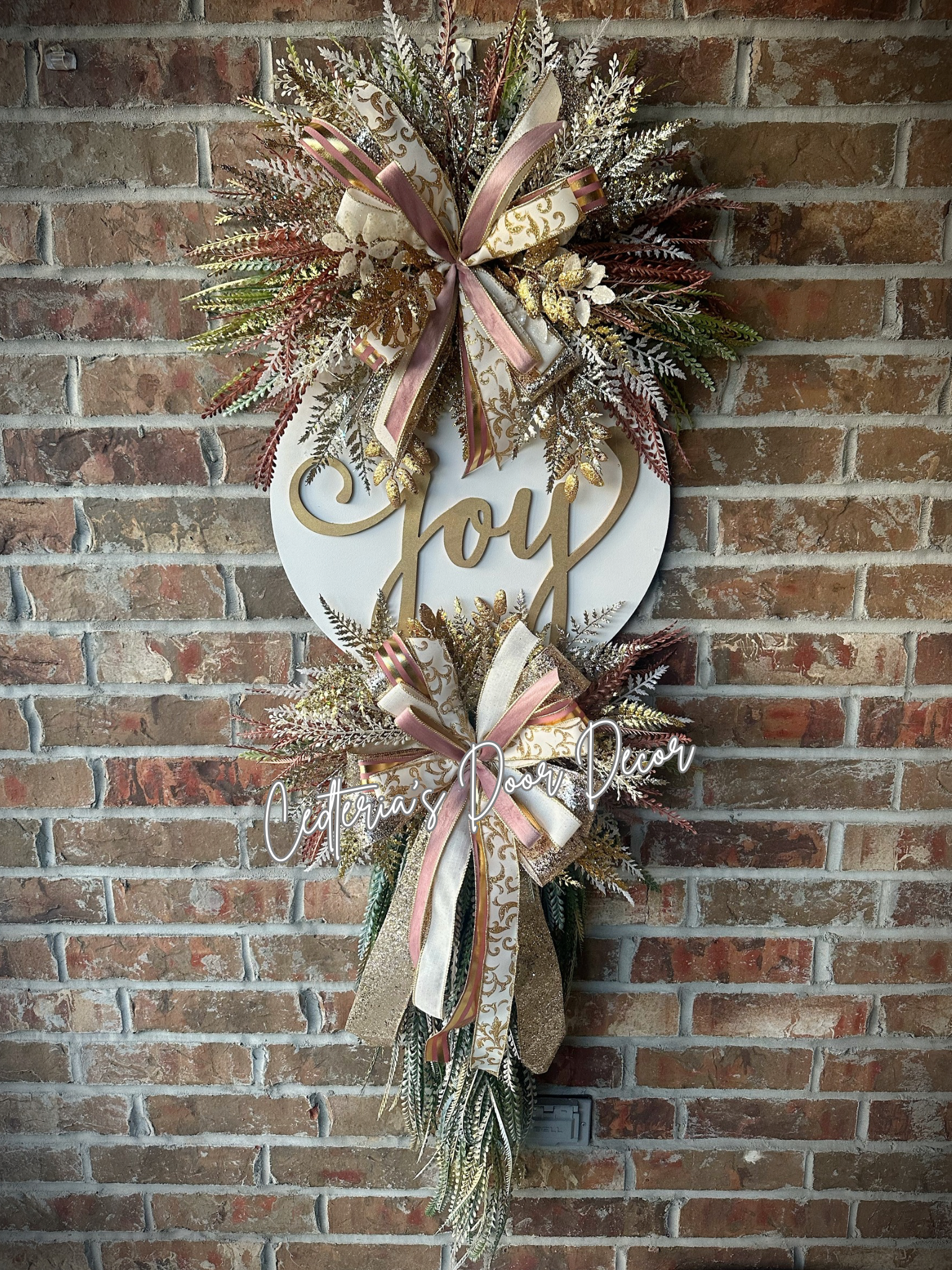 Dusty Rose & Gold Joy Door Hanger