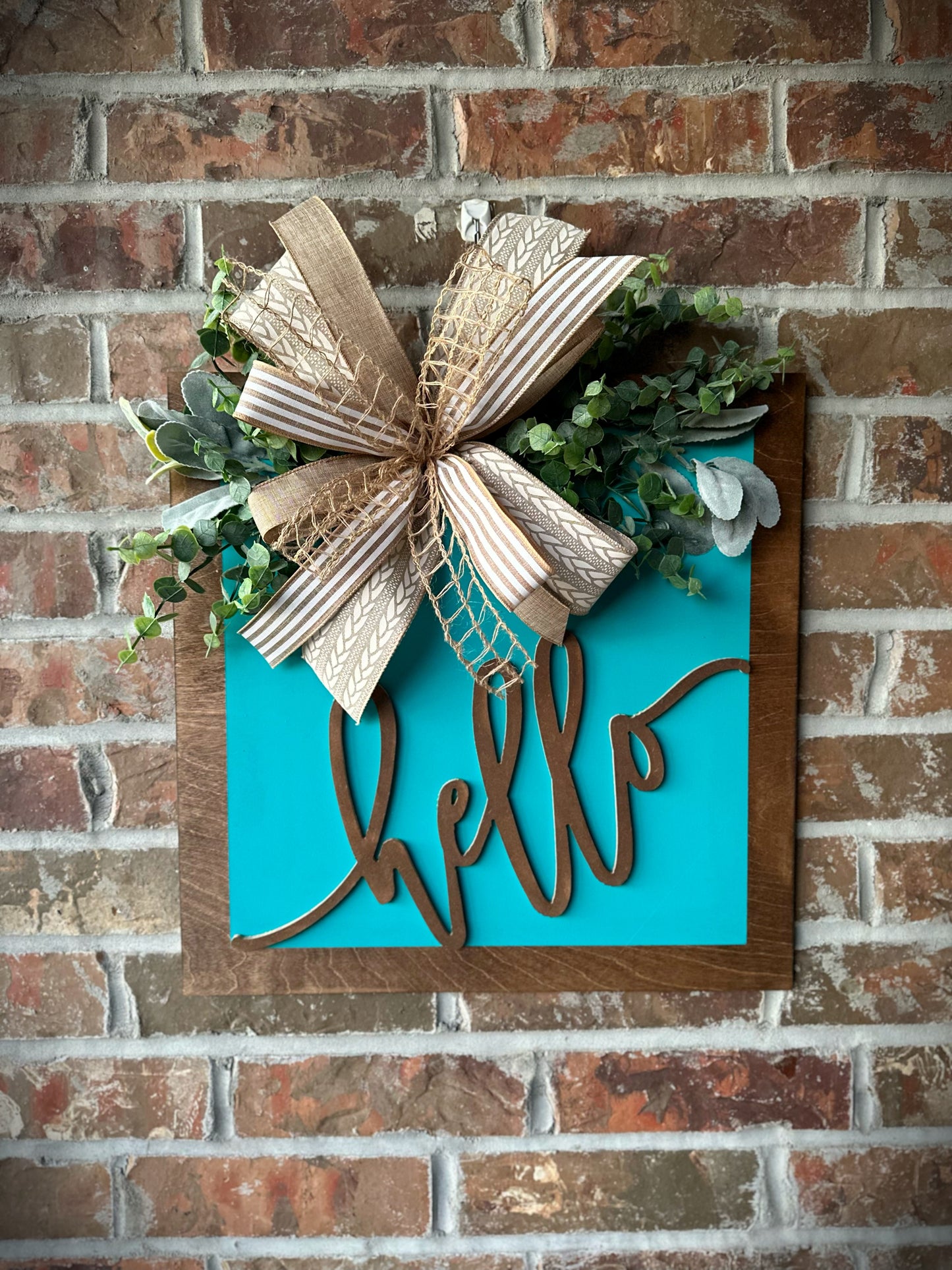 3D hello door hanger