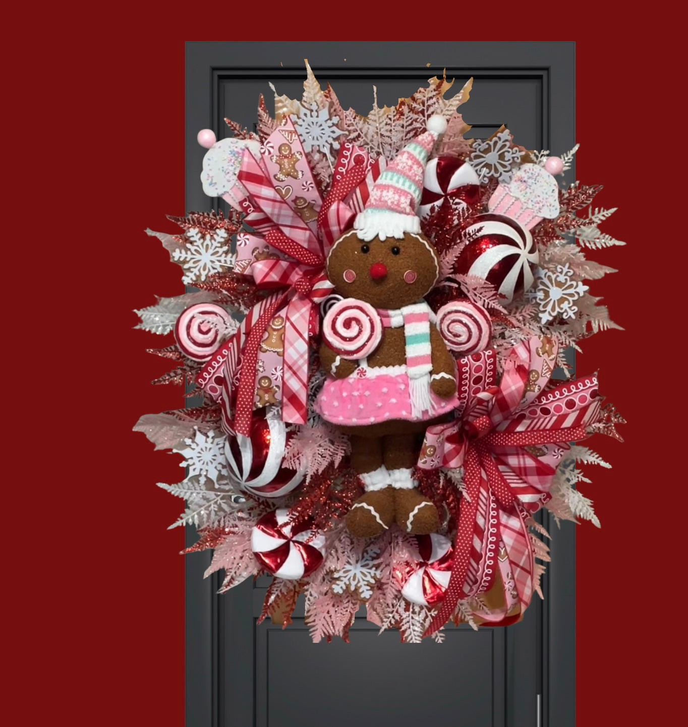 Gingerbread Candyland Christmas Wreath
