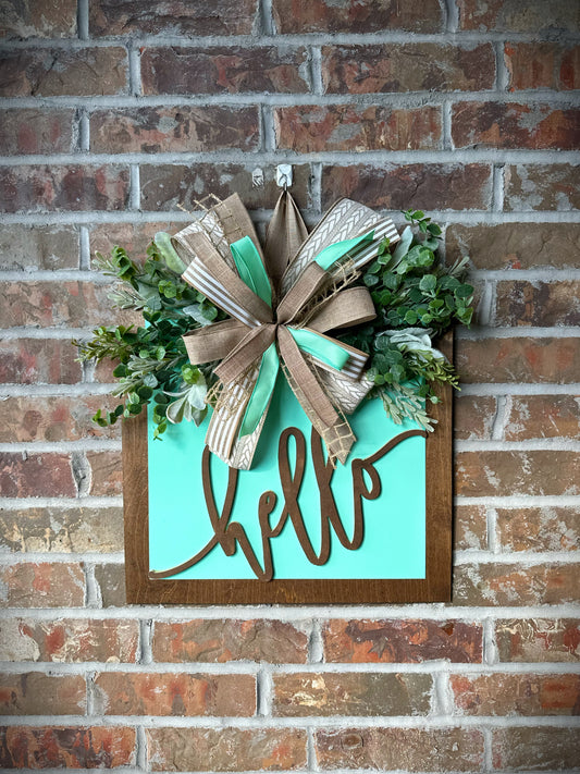 3D hello door hanger