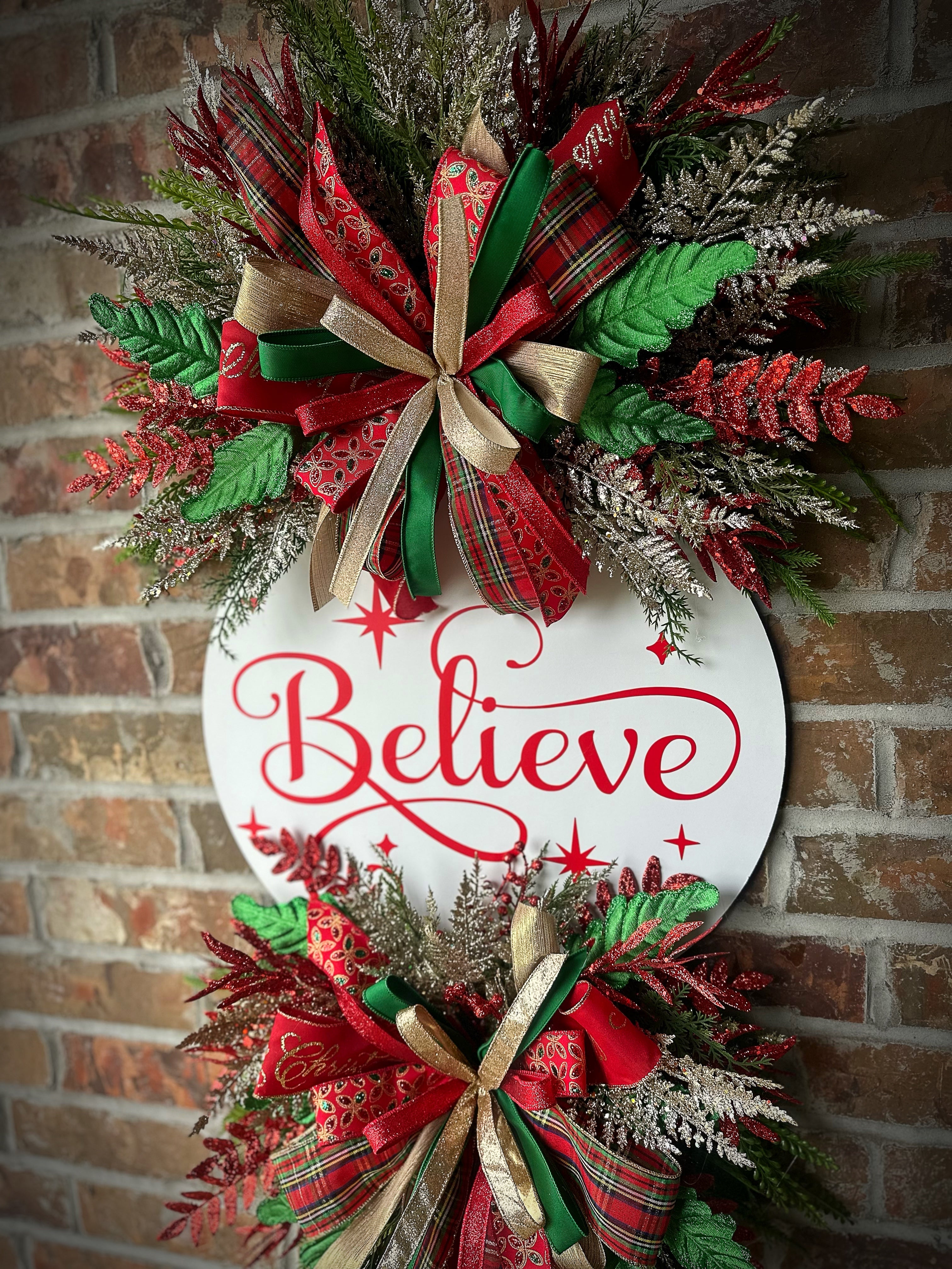 Believe Christmas Traditional  Wreath