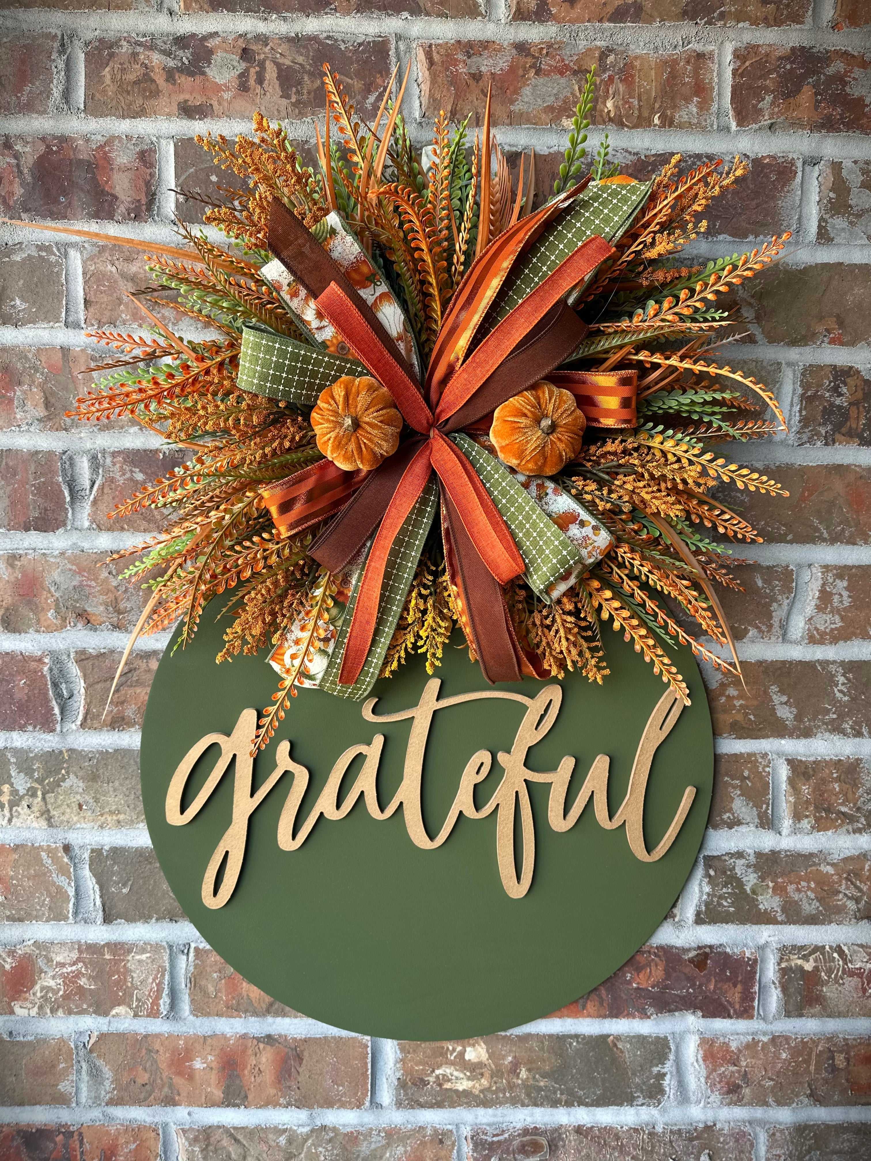 Harvest Grateful Door Hanger