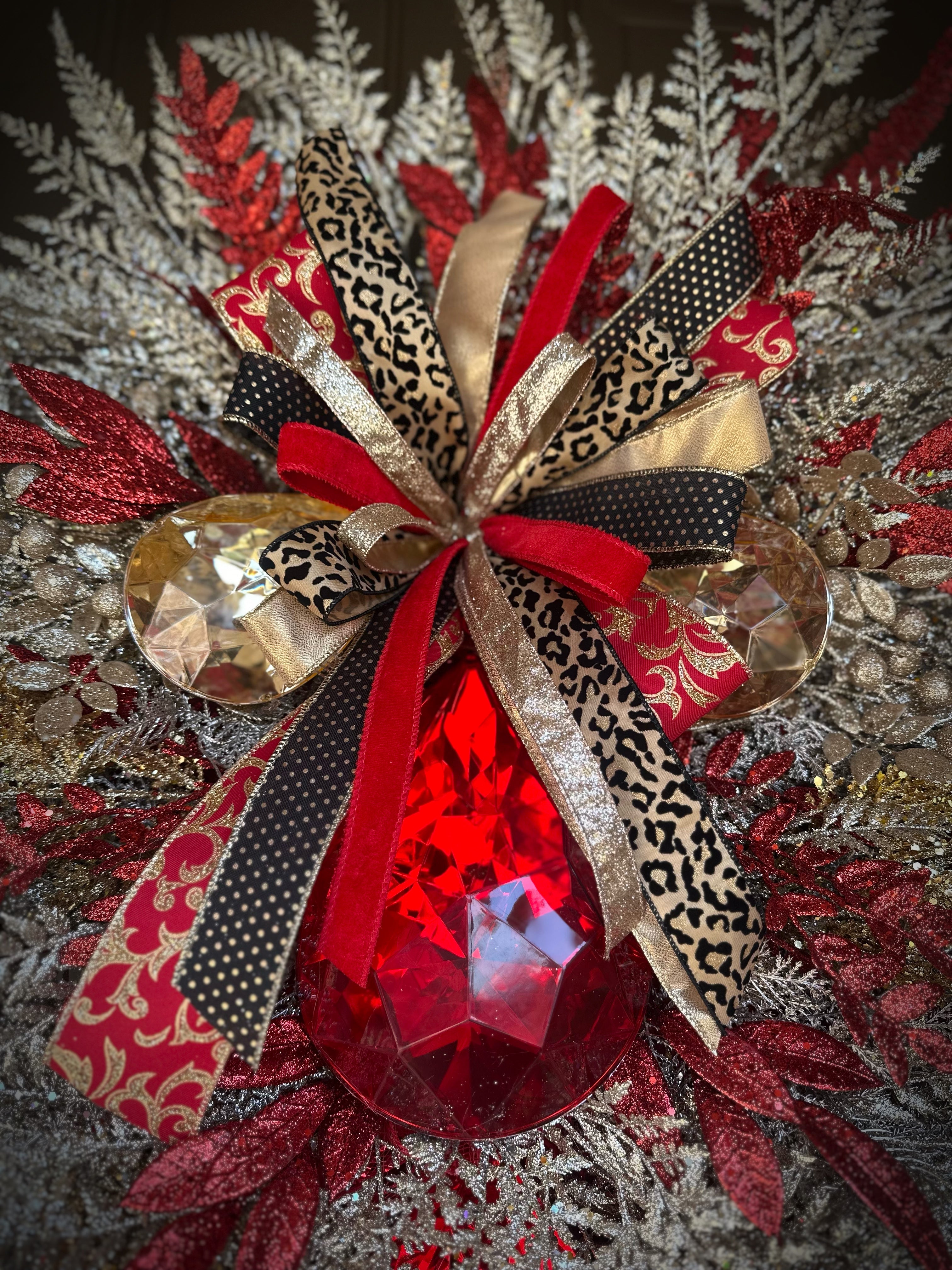 Red/Gold/Black/Champagne Luxury Swag Wreath