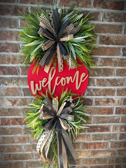 Bold Red Welcome Wreath