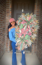 Load image into Gallery viewer, Sage/ Dusty Rose Fall Wreath
