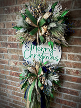 Load image into Gallery viewer, Green/ Blue Christmas Wreath
