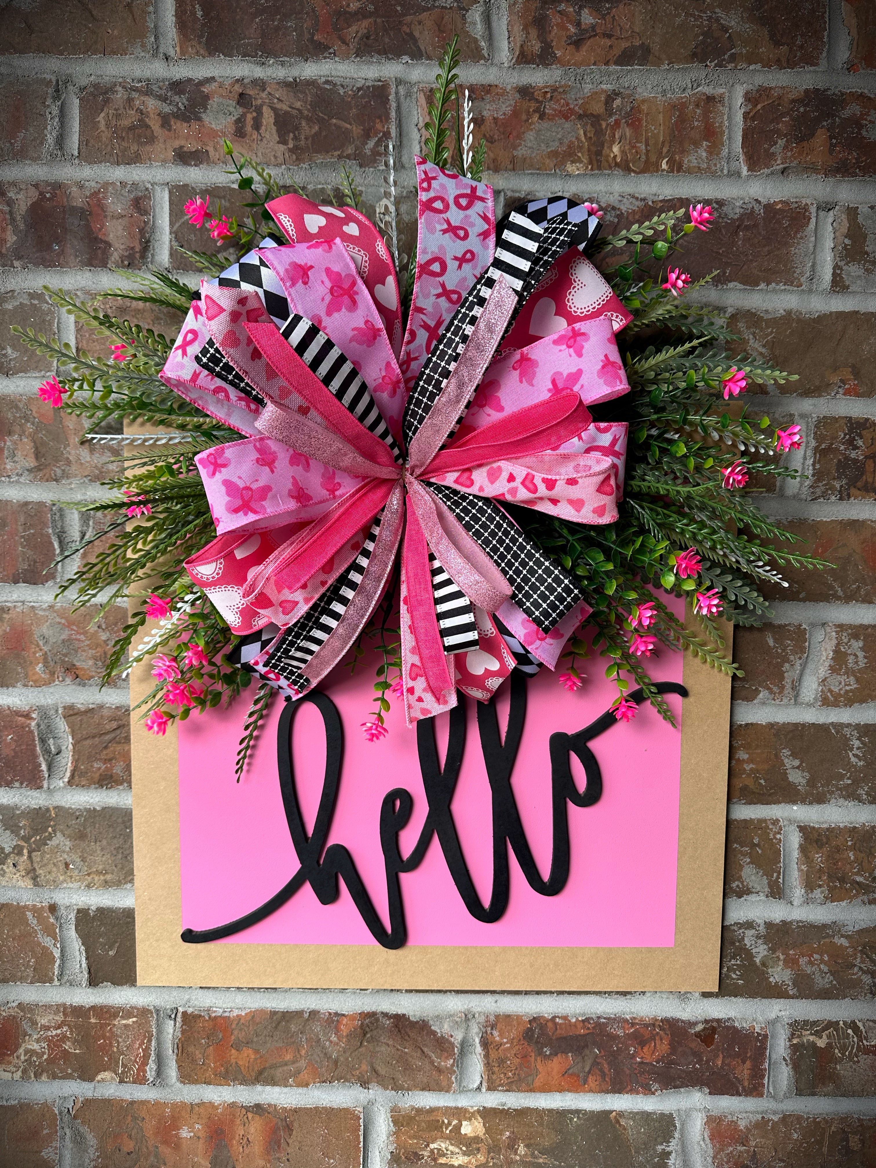 Valentine’s x Breast Cancer Awareness “Hello” Door Hanger