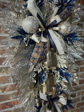 Load image into Gallery viewer, Navy/ Champagne Christmas Swag
