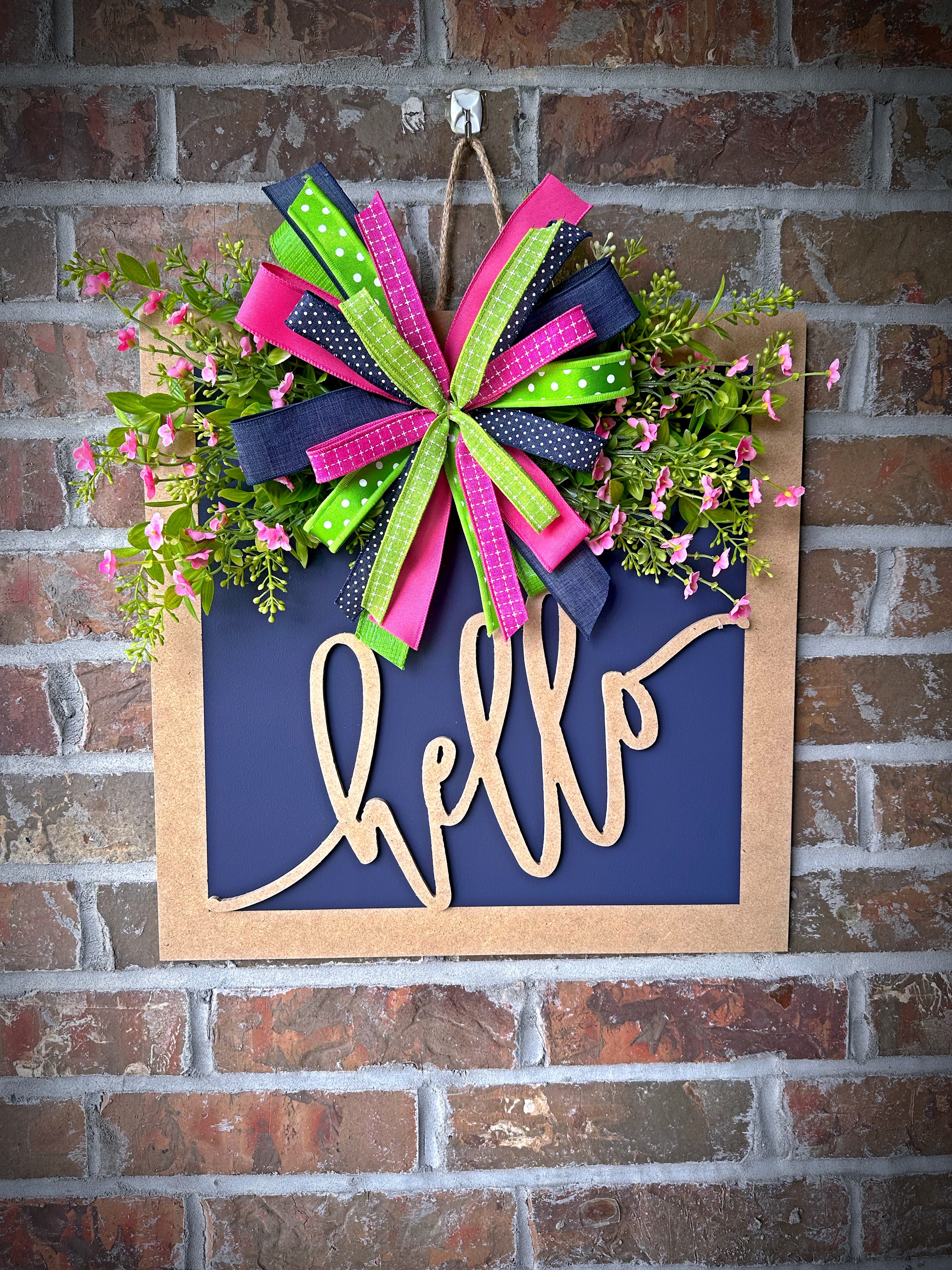 Hello With a Twist 3D door hanger