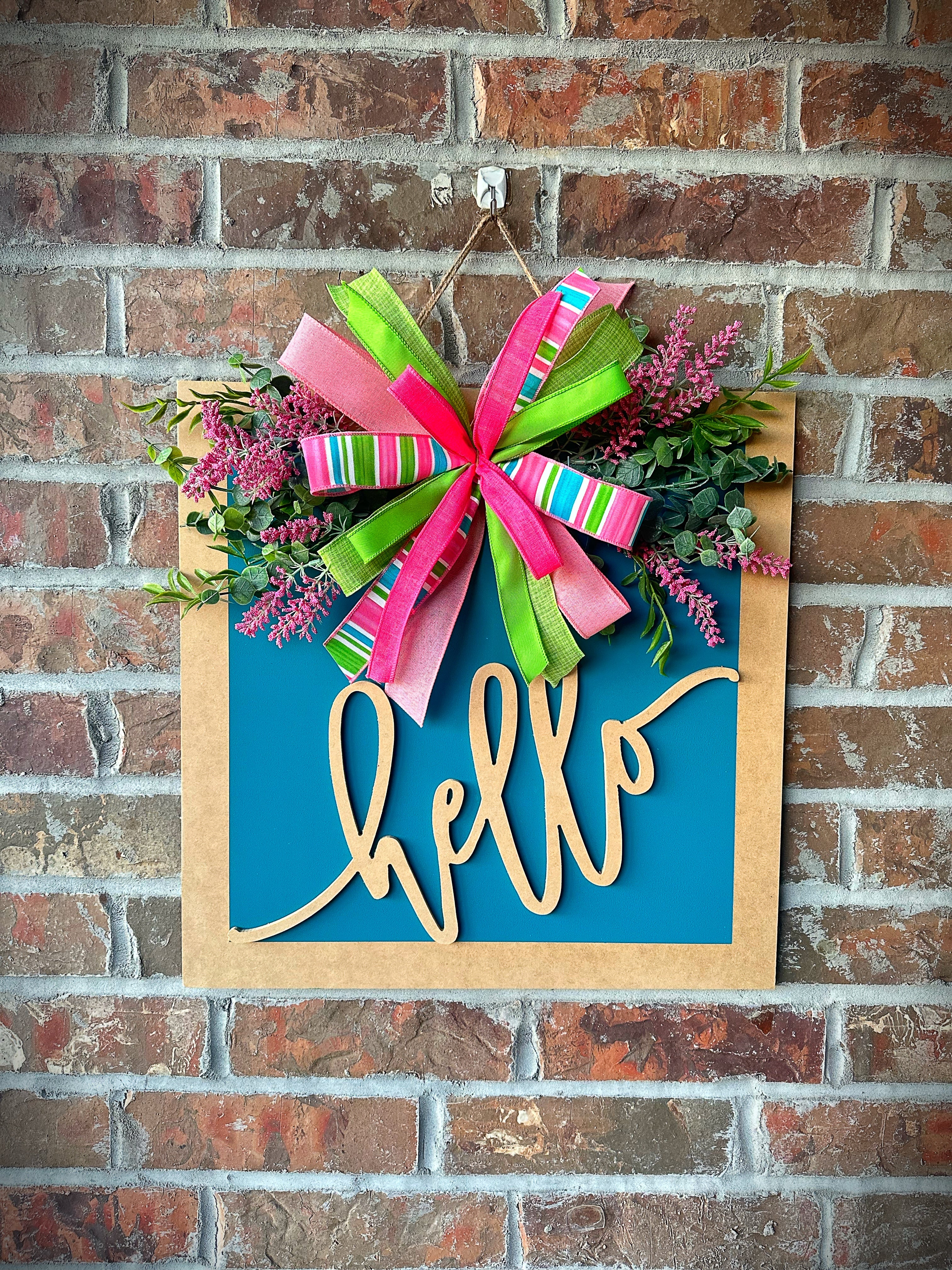 Hello 3D door hanger