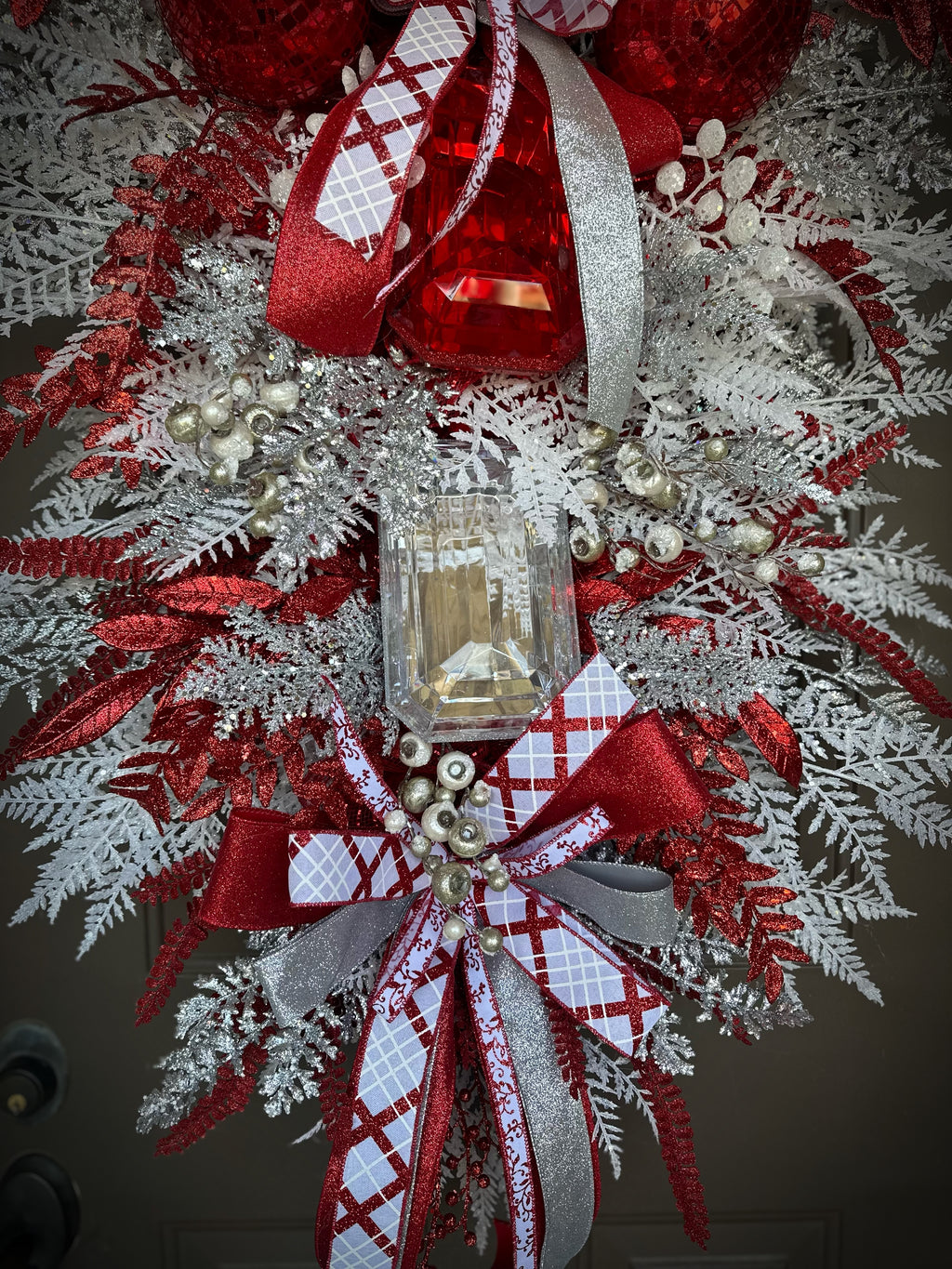 Red/ White/ Silver Luxury jewel wreath