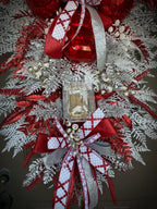 Red/ White/ Silver Luxury jewel wreath