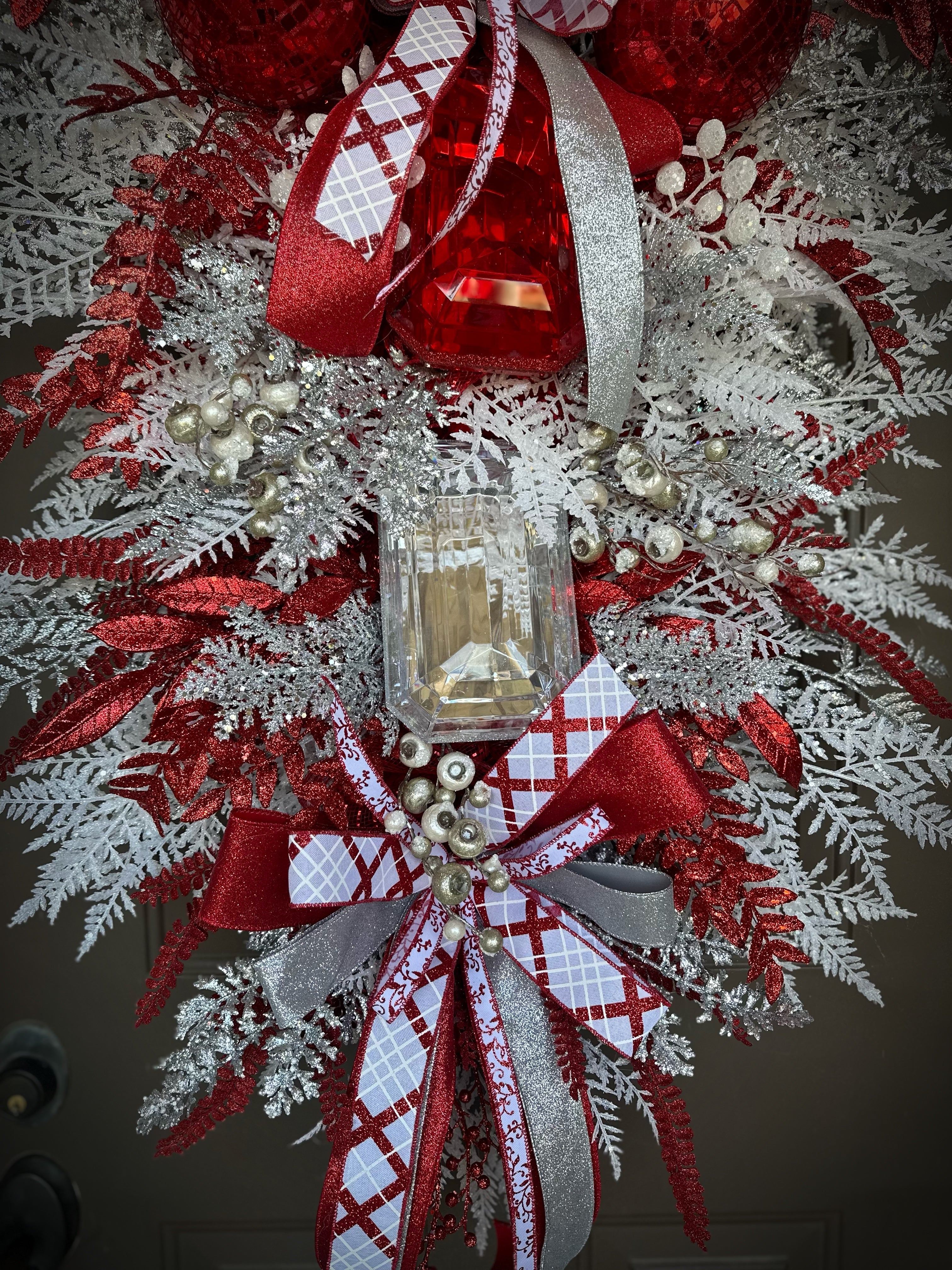 Red/ White/ Silver Luxury jewel wreath