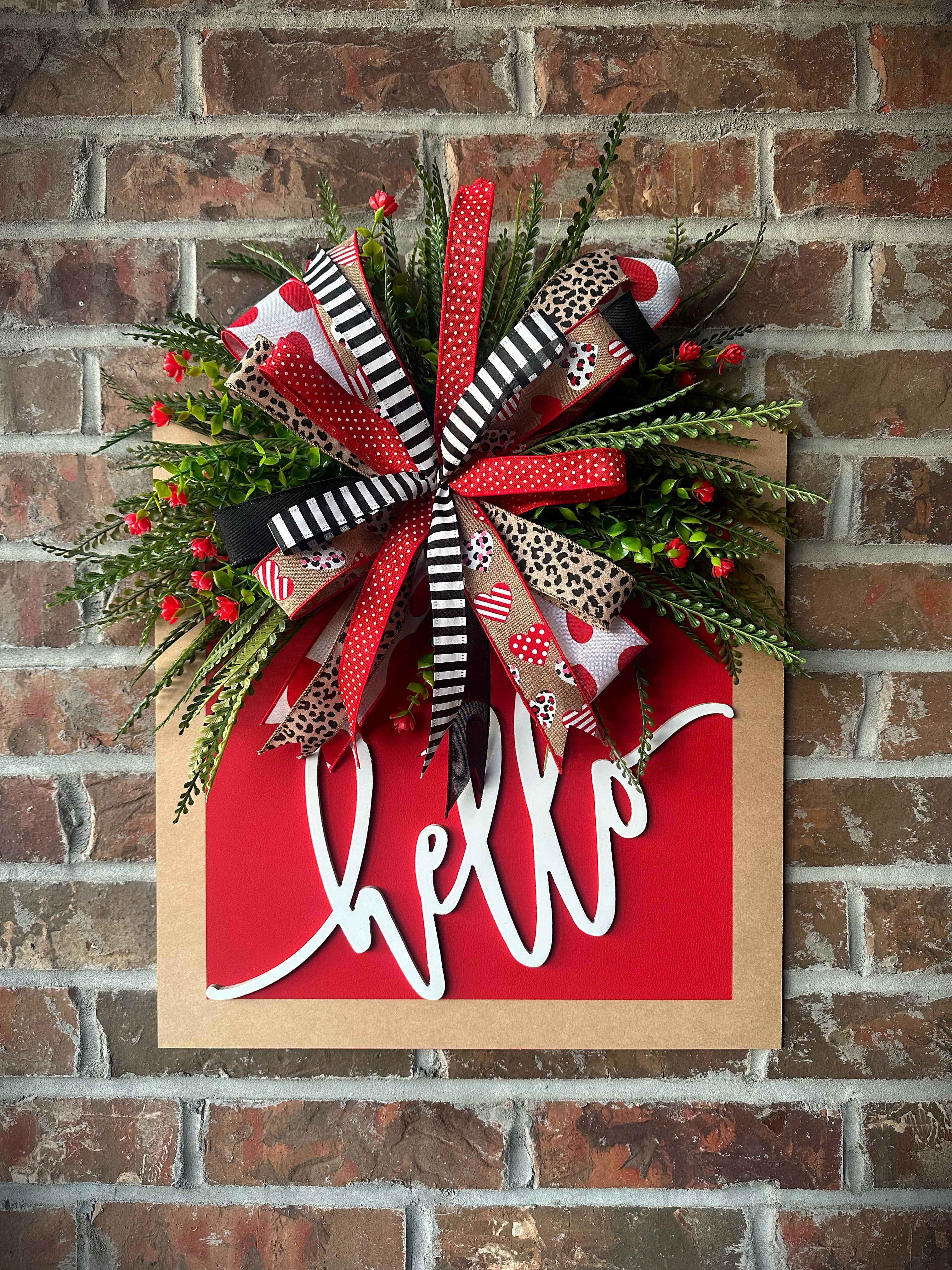 Valentine “Hello” Square Door Hanger