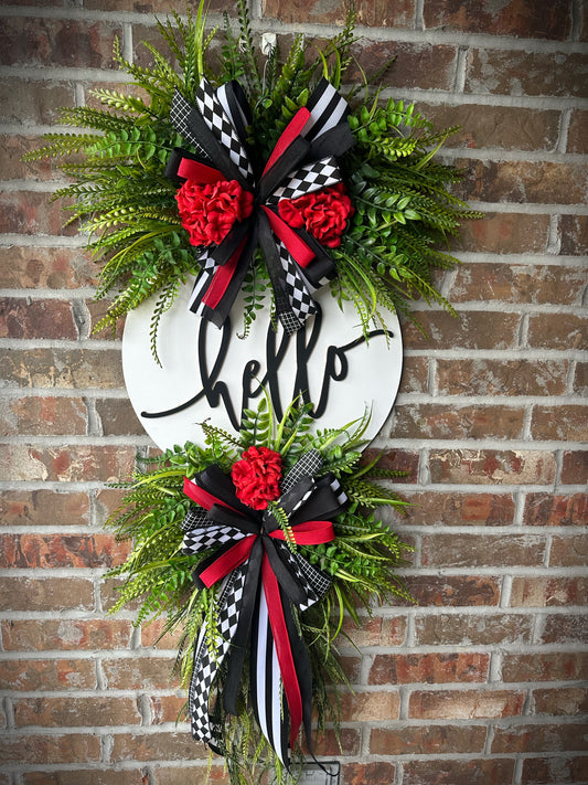 Red Elegance Hello Wreath
