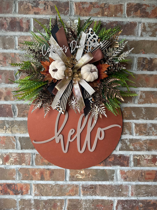 Copper Harvest “hello” Wreath