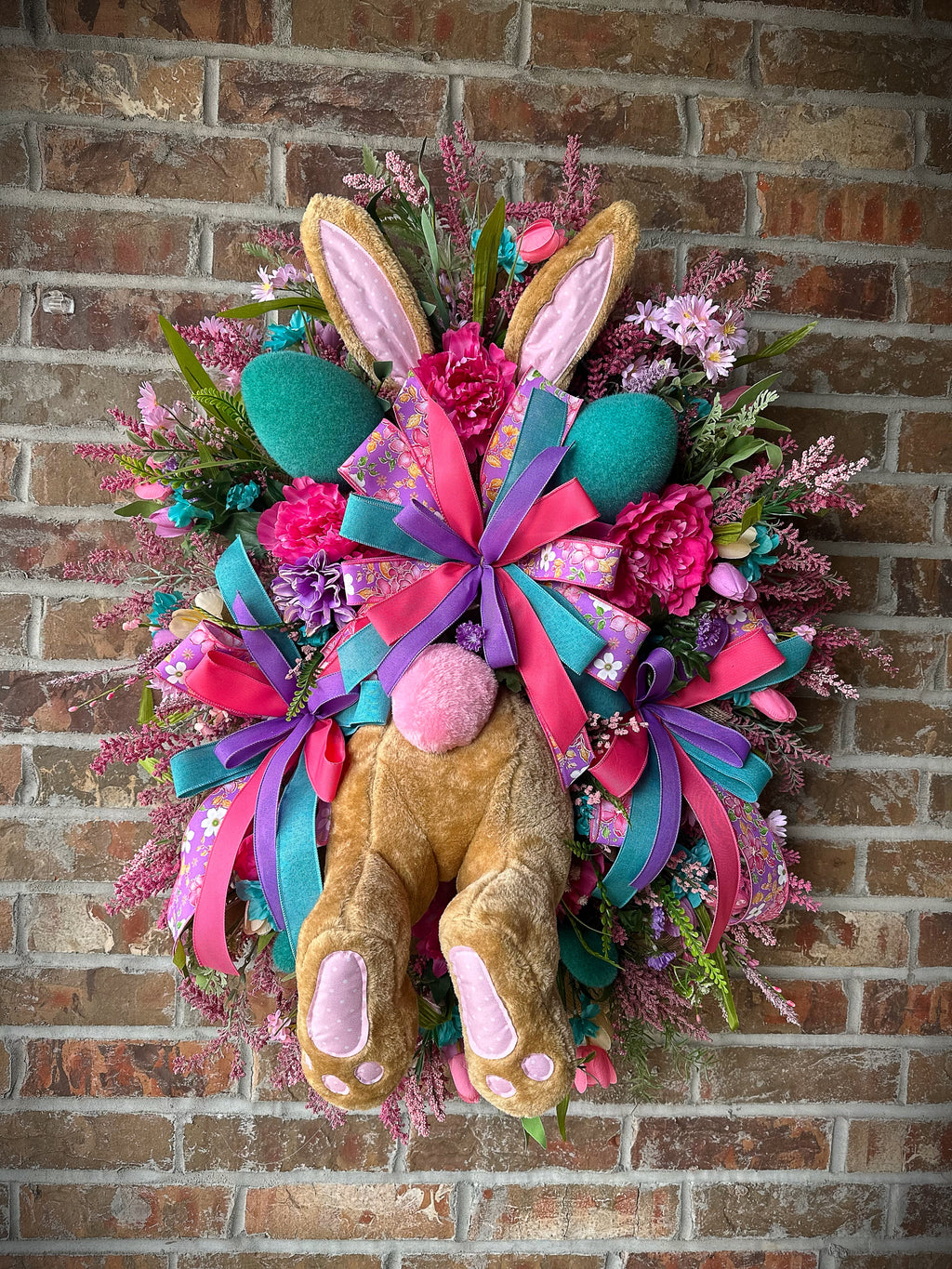 Bright & Floral Delight Bunny Butt Wreath