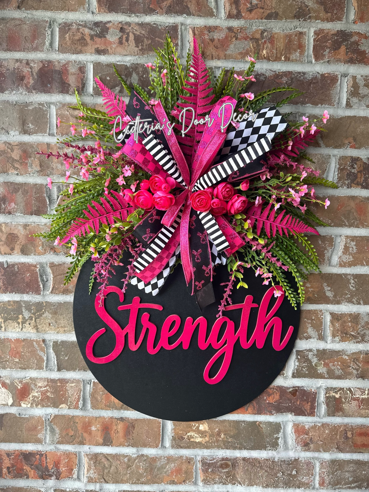 Breast Cancer Awareness Strength” Door Hanger