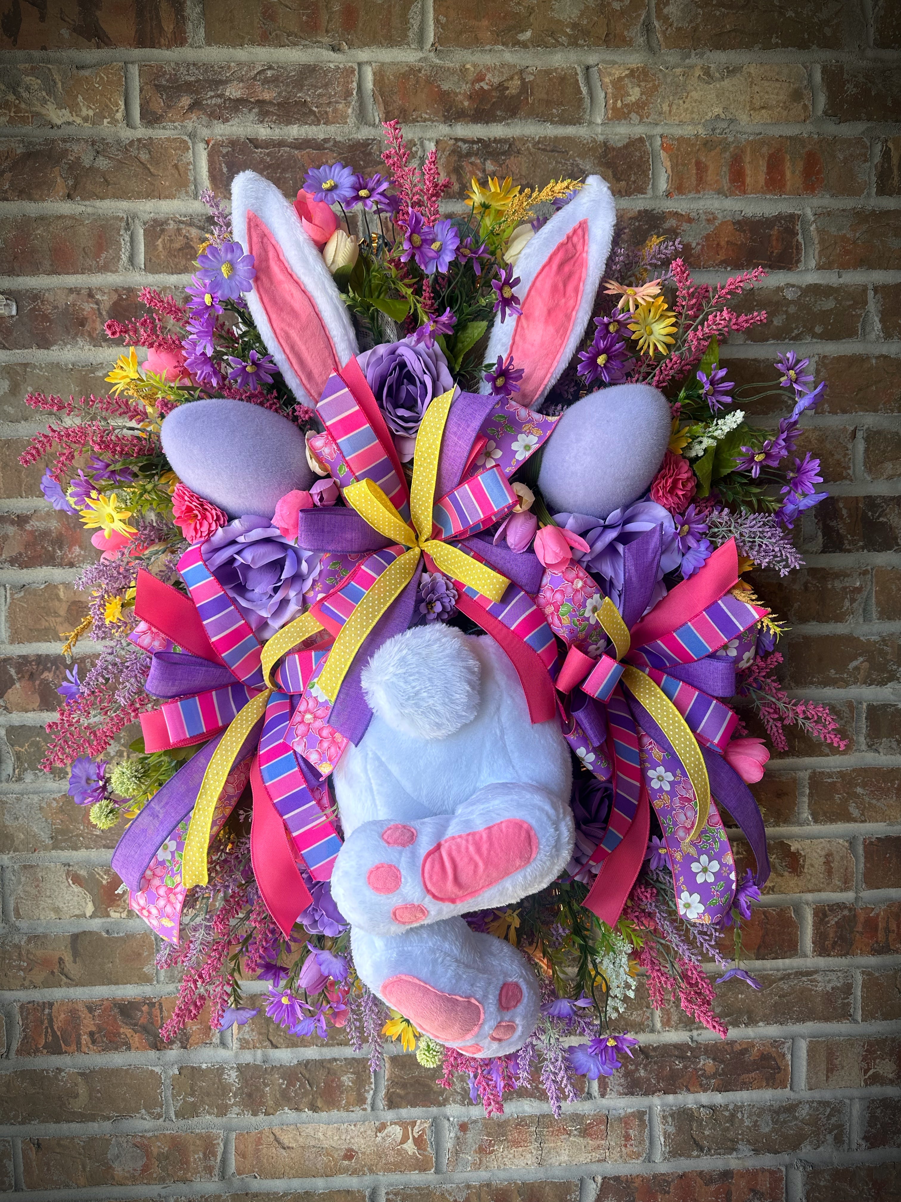 Pink/Purple Bunny Butt wreath