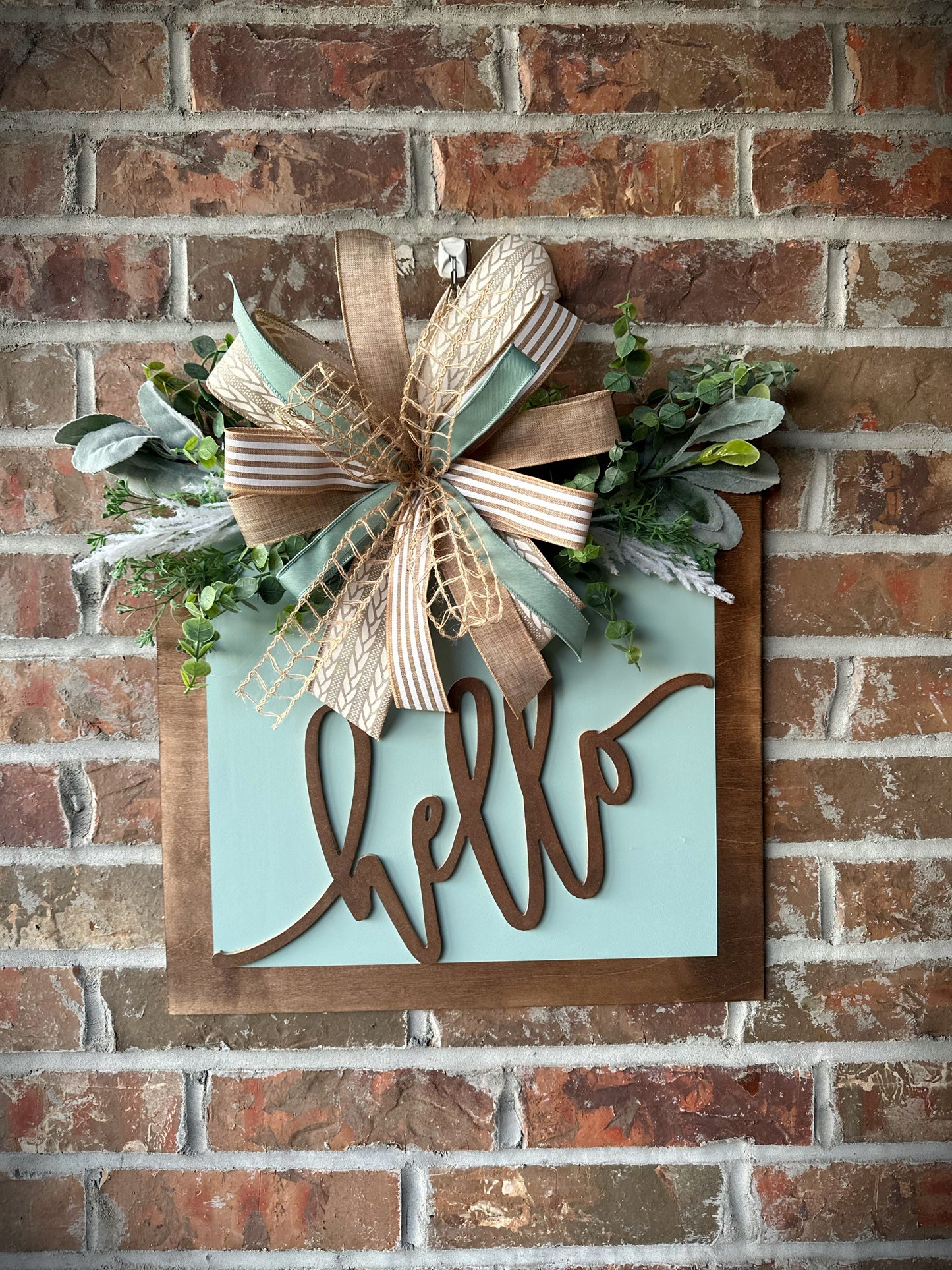 3D hello door hanger