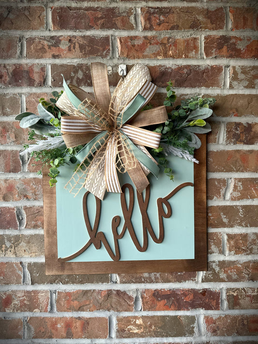 3D hello door hanger