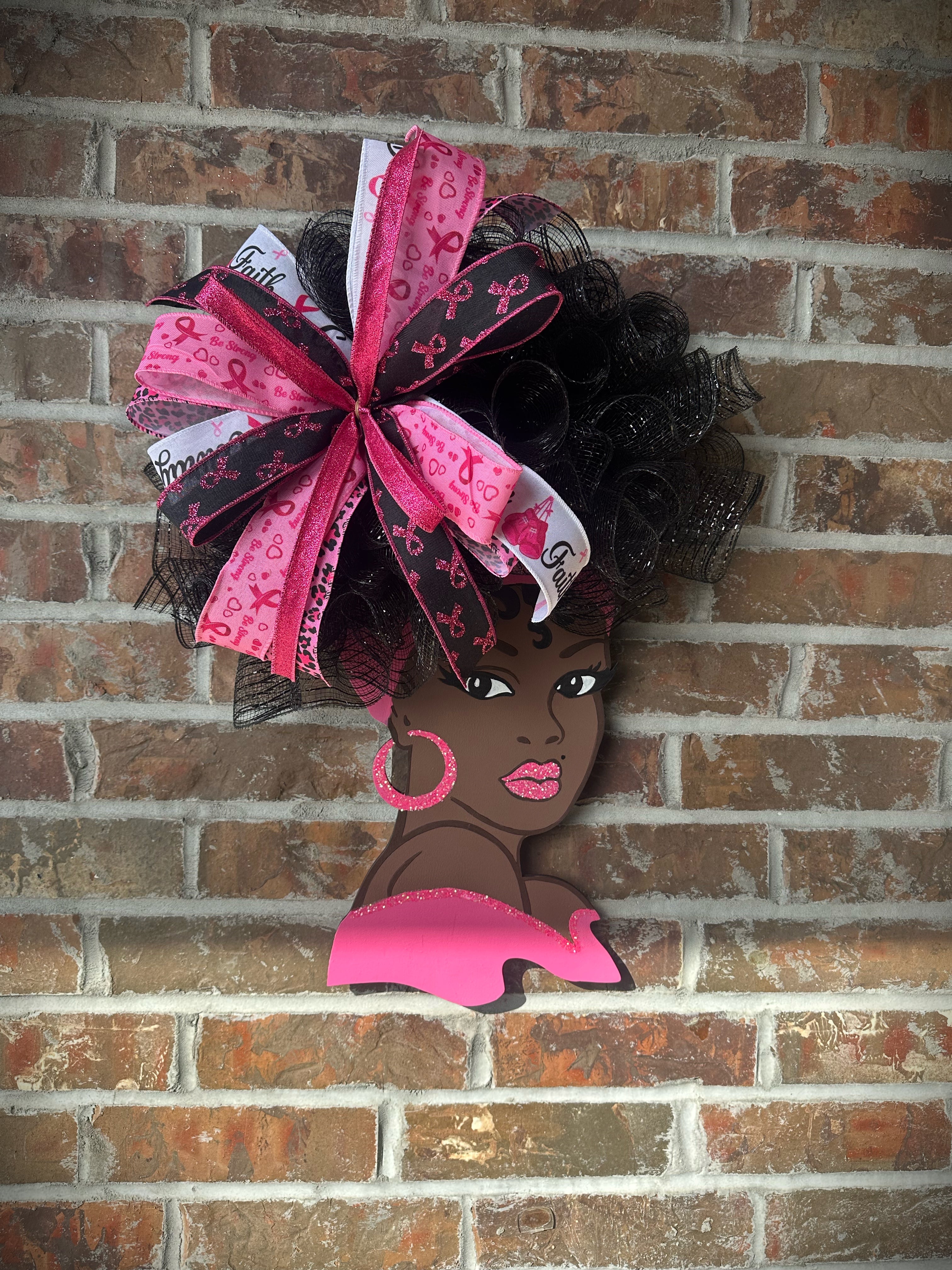 Bold Pink Diva – Breast Cancer Awareness Wreath