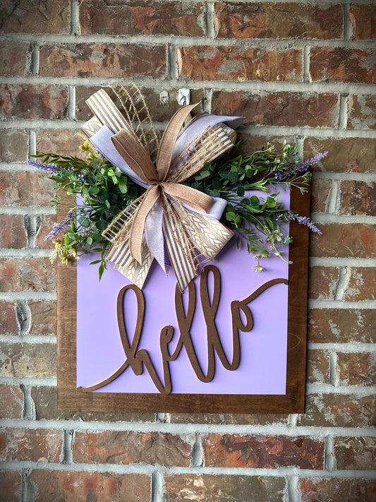3D hello door hanger