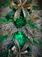 Green/ Gold/ Cheetah Luxury Swag Wreath