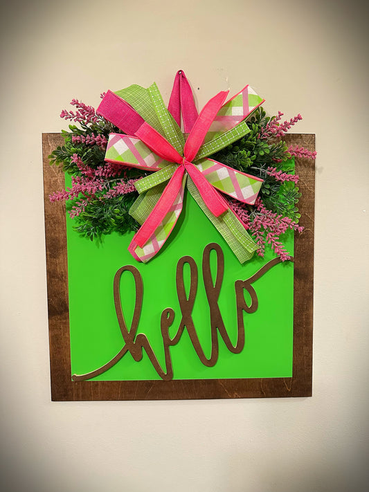 3D hello door hanger