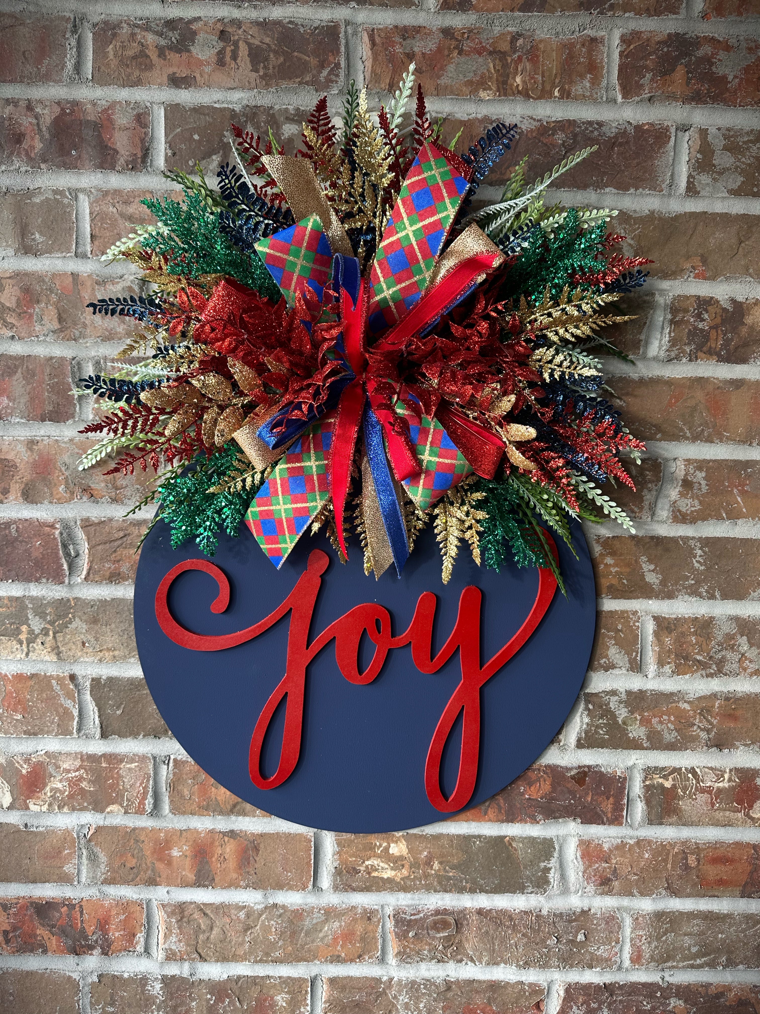 JOY – Navy Christmas Luxury Door Hanger