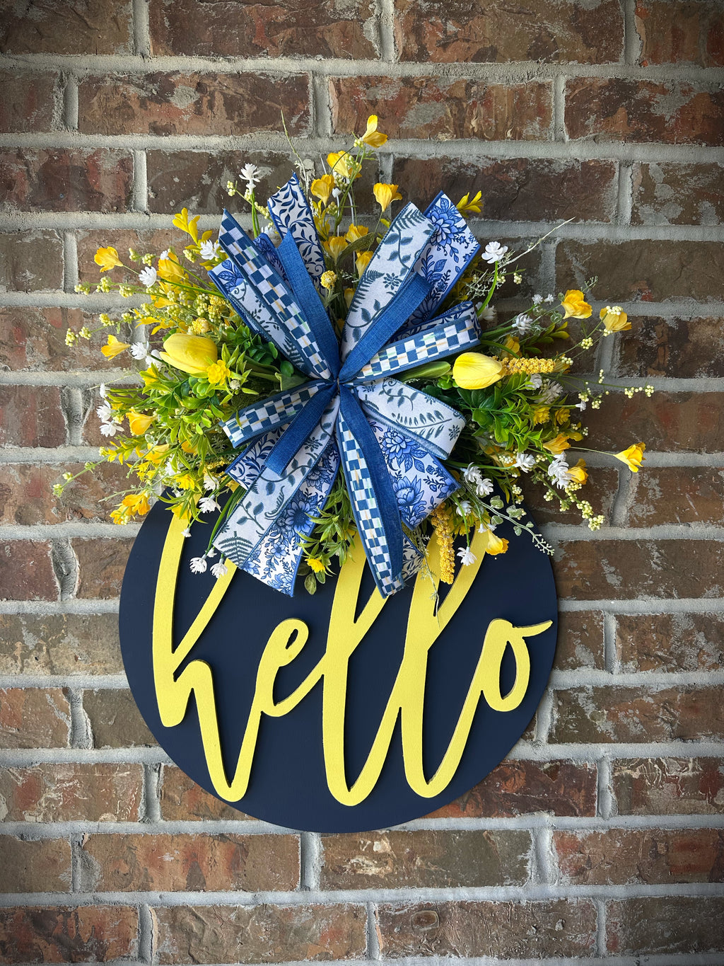 Bright hello door hanger