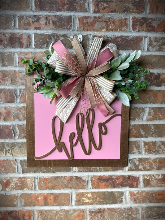 3D hello door hanger