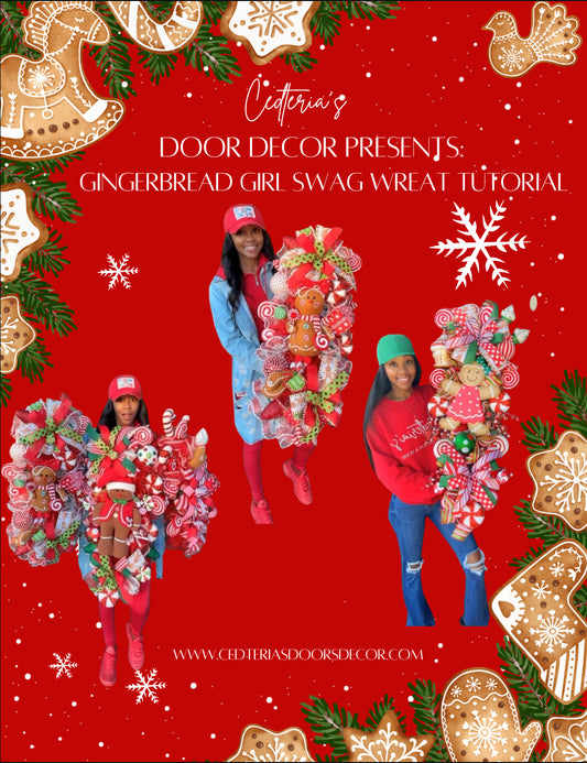 Gingerbread Girl Swag Wreath Tutorial 2023