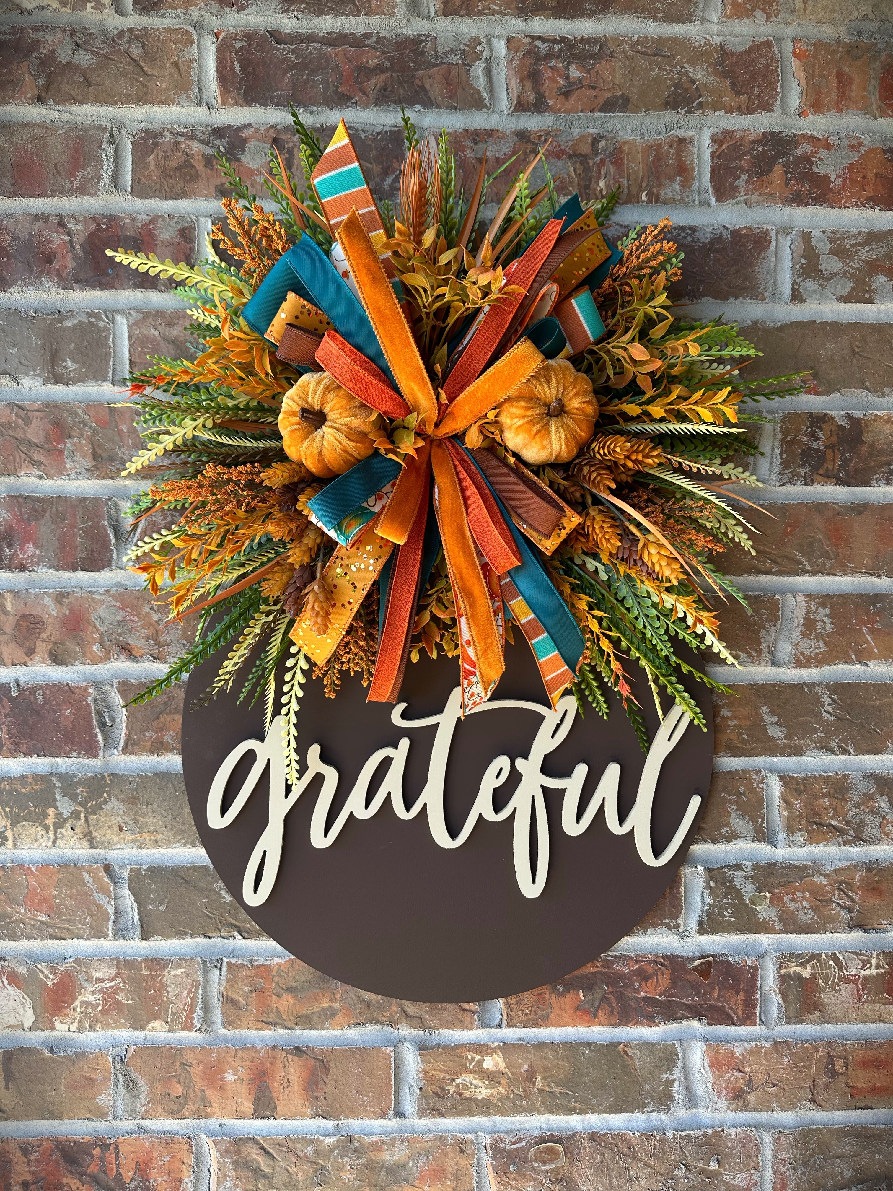 Autumn Glow Grateful Door Hanger