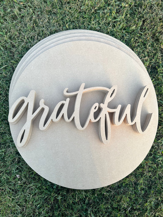 5 Circle and grateful Door Hanger DIY Sets