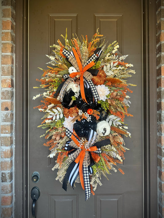 Luxury Grand Harvest Pumpkin Swag Wreath